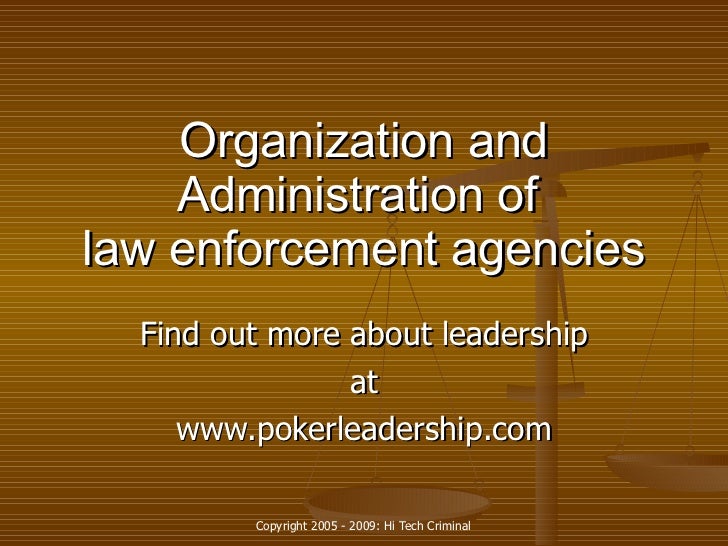 Organization of Law Enforcement Agencies