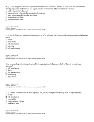 Organizational Behavior Improving Performance and Commitment Canadian ...
