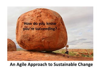 How do you know
      you’re succeeding?




An Agile Approach to Sustainable Change
 