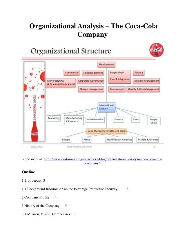 organisational behaviour a case study of coca cola company