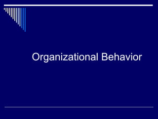 Organizational Behavior 