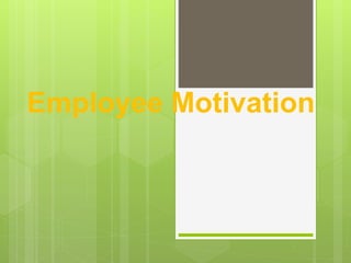 Employee Motivation
 
