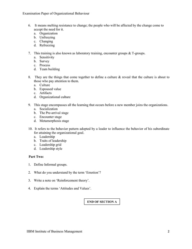 Organizational Behaviour Pdf