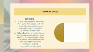 ORGANIZATIONAL BEHAVIOUR AND HUMAN RELATIONS. | PPTX