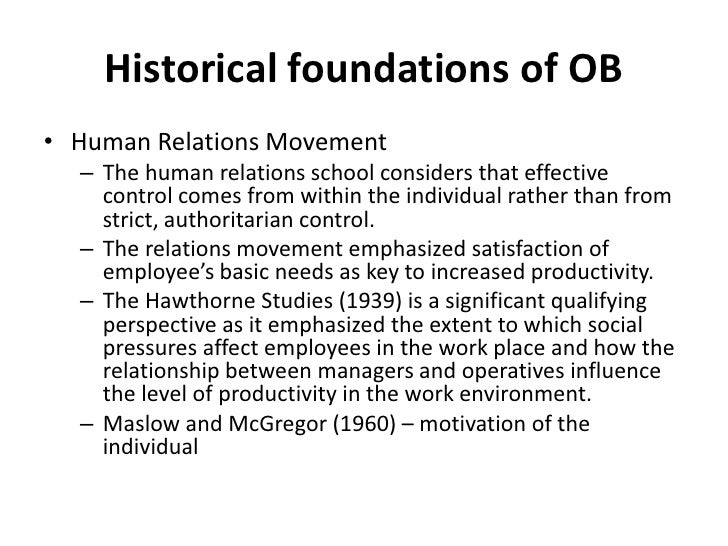 Organizational behaviour lession 1 development of ob