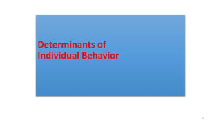 Determinants of
Individual Behavior
43
 