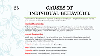 Personality & Individual Behaviour