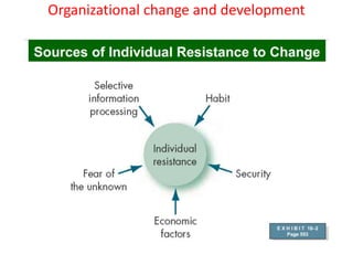 Organizational change and development
 