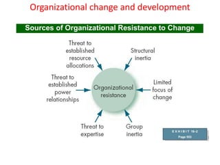 Organizational change and development
 