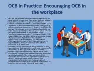 Organizational Citizenship Behavior (ocb) | PDF
