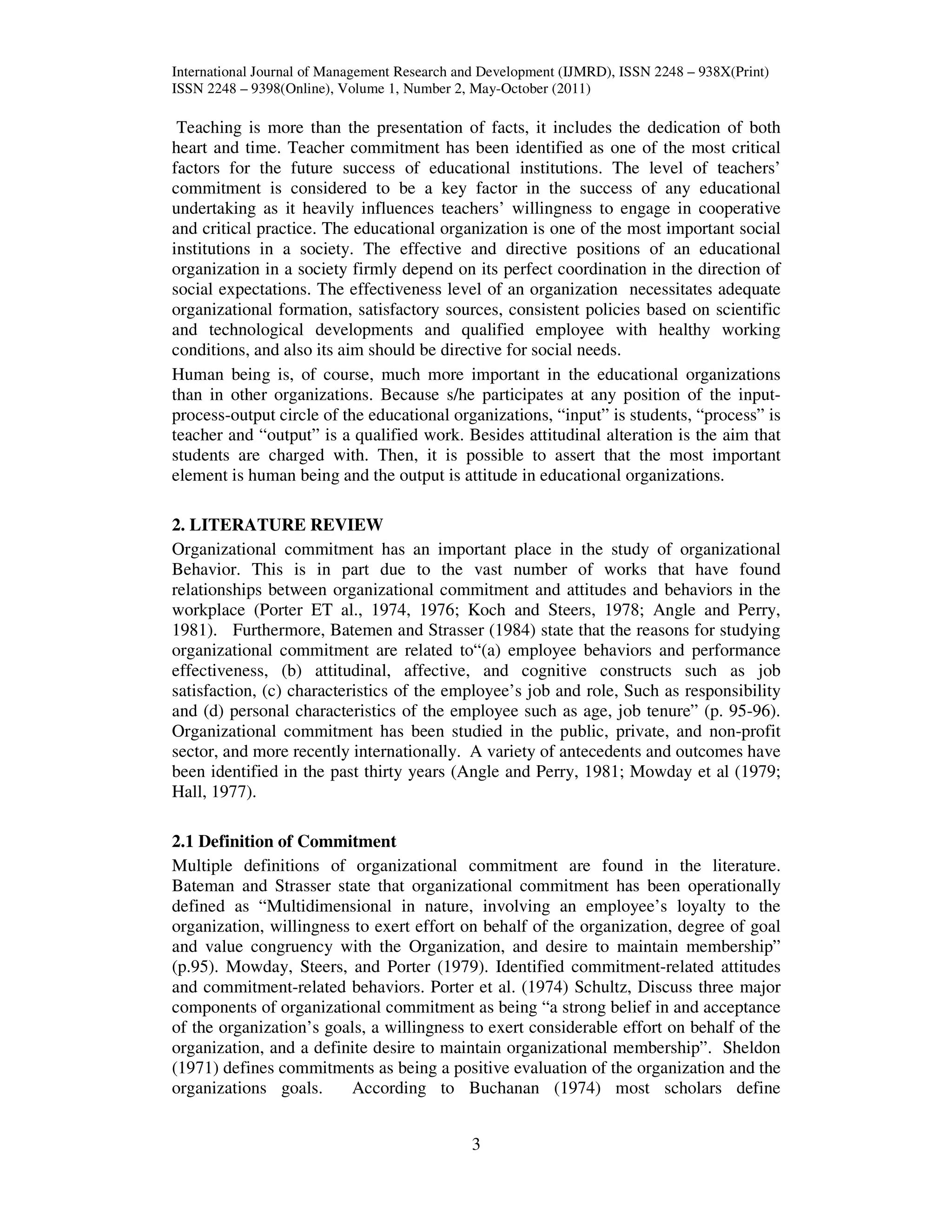 Organizational commitment | PDF