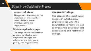 Stages in the Socialization Process
14
 