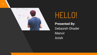 HELLO!
Presented By:
Debasish Ghadei
Manvir
Anish
2
 