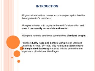 Organizational  culture at google