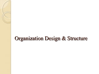 Organization Design & StructureOrganization Design & Structure
 