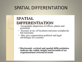 SPATIAL DIFFERENTIATION
 
