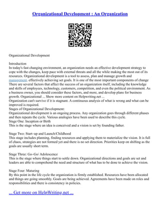 Organizational Development Essay | PDF