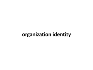 organization identity
 