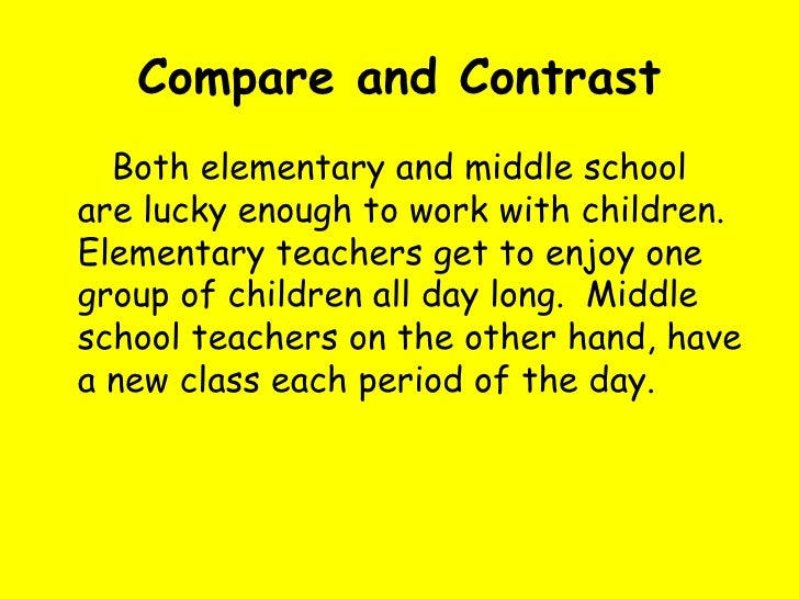 how to write compare and contrast essay middle and elementary school