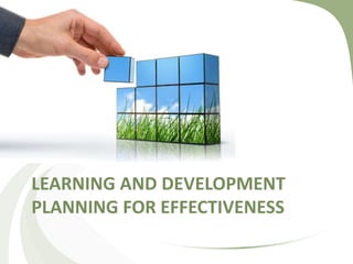 LEARNING AND DEVELOPMENT
PLANNING FOR EFFECTIVENESS
 