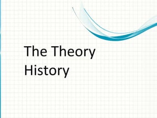 The Theory
History
 