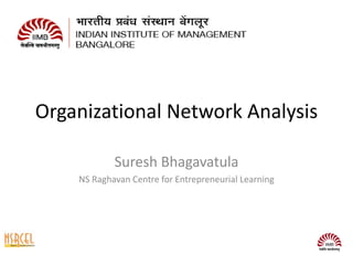 Organizational Network Analysis
Suresh Bhagavatula
NS Raghavan Centre for Entrepreneurial Learning

 