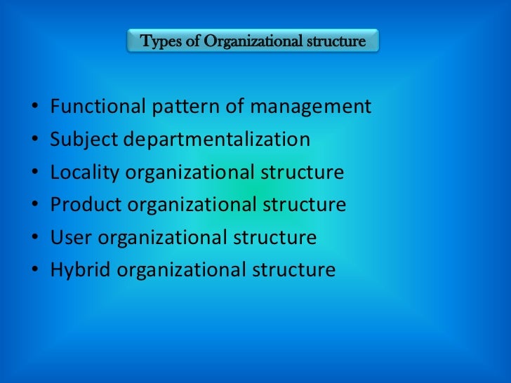 Organizational pattern