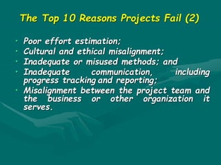Poor Project Alignment Organizational Project Management Maturity Model (opm3.03) - PowerPoint ...