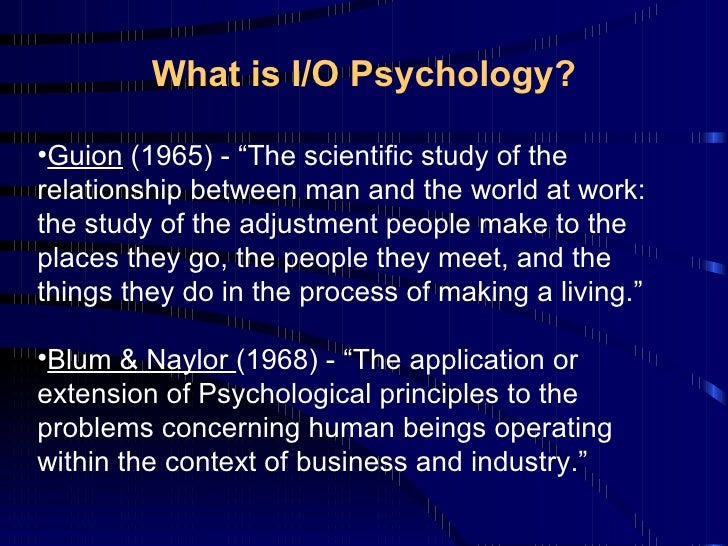 what is industrial and organisational psychology