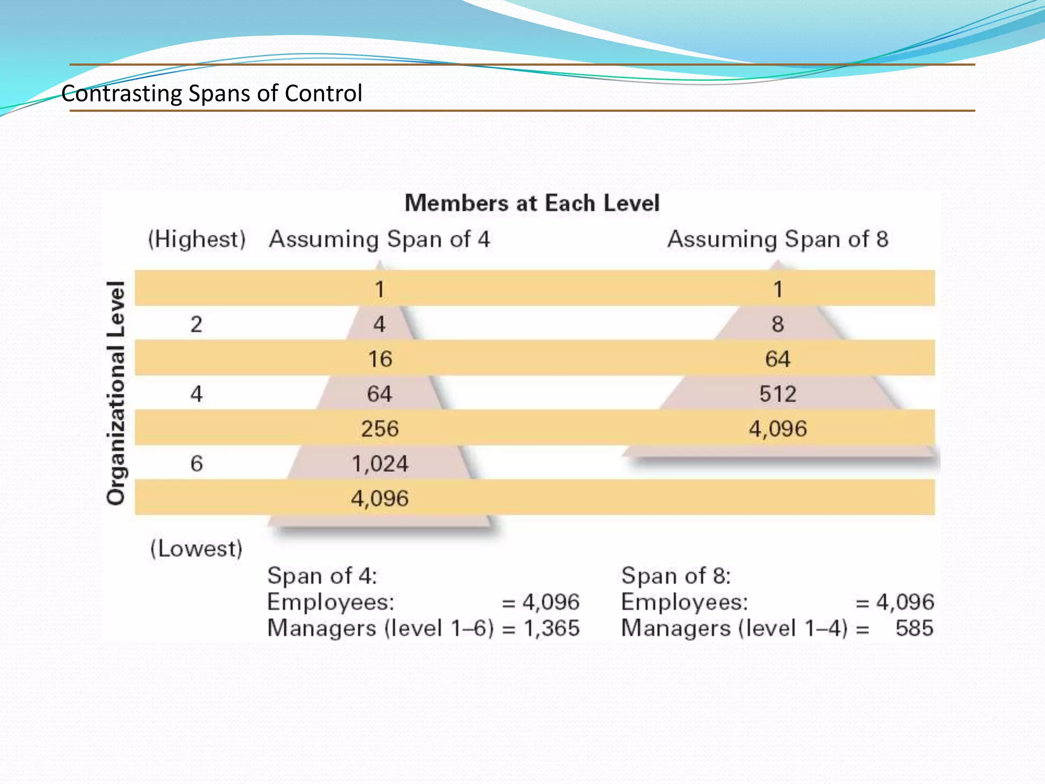 Contrasting Spans of Control

 