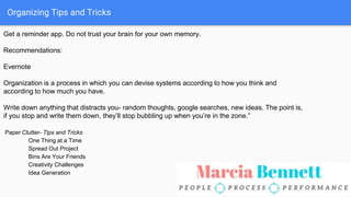 Organizing Tips and Tricks
Get a reminder app. Do not trust your brain for your own memory.
Recommendations:
Evernote
Orga...