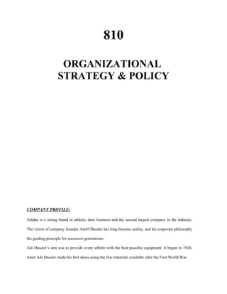 Organizational strtergy policy