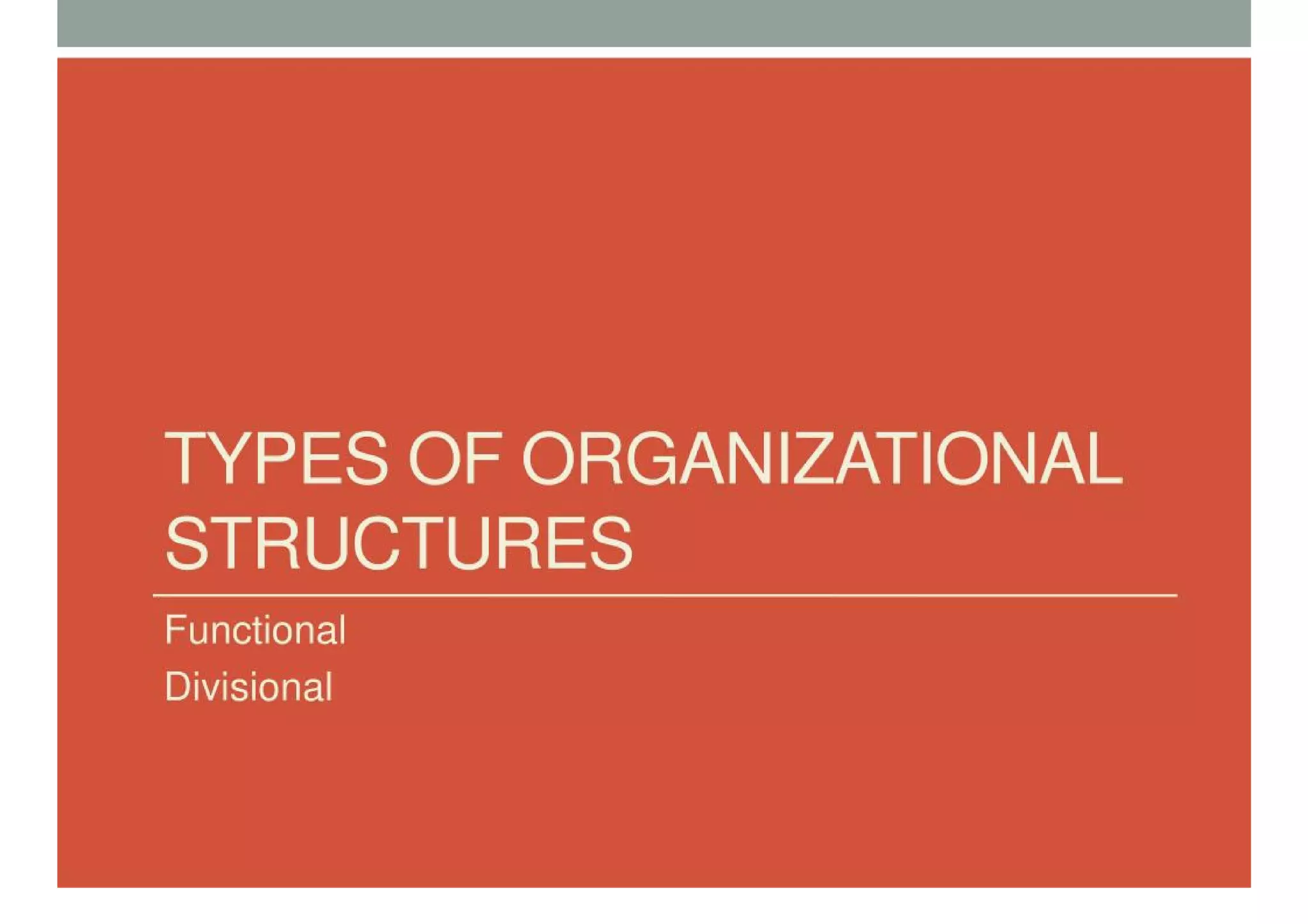 Organizational Structure