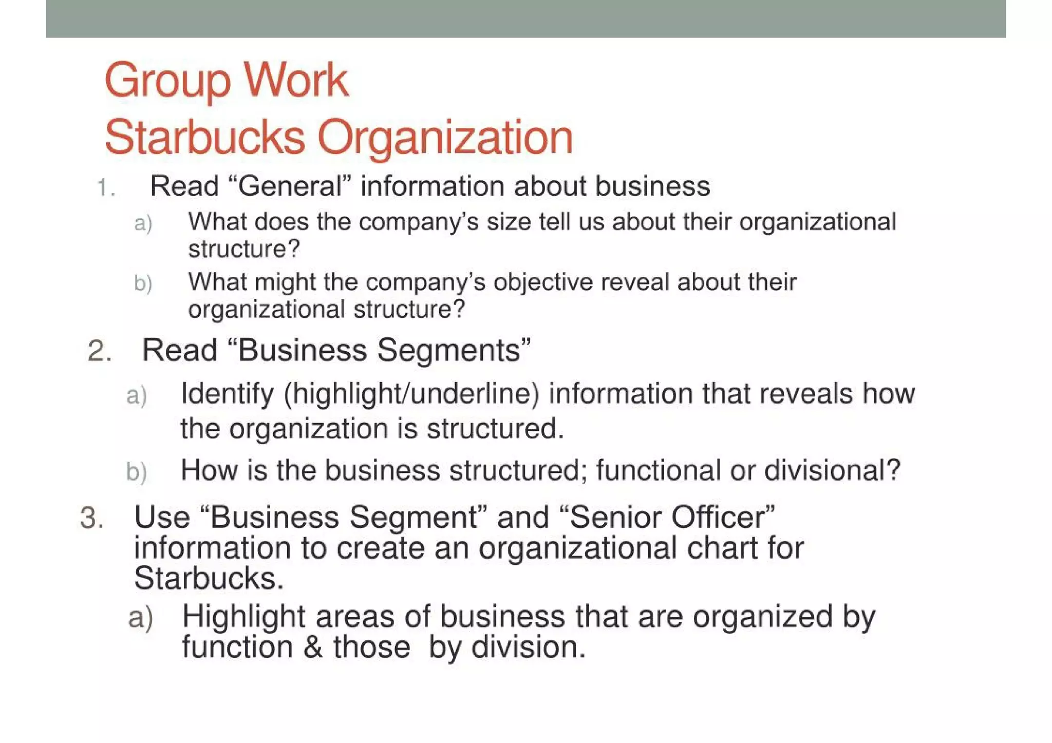 Organizational Structure