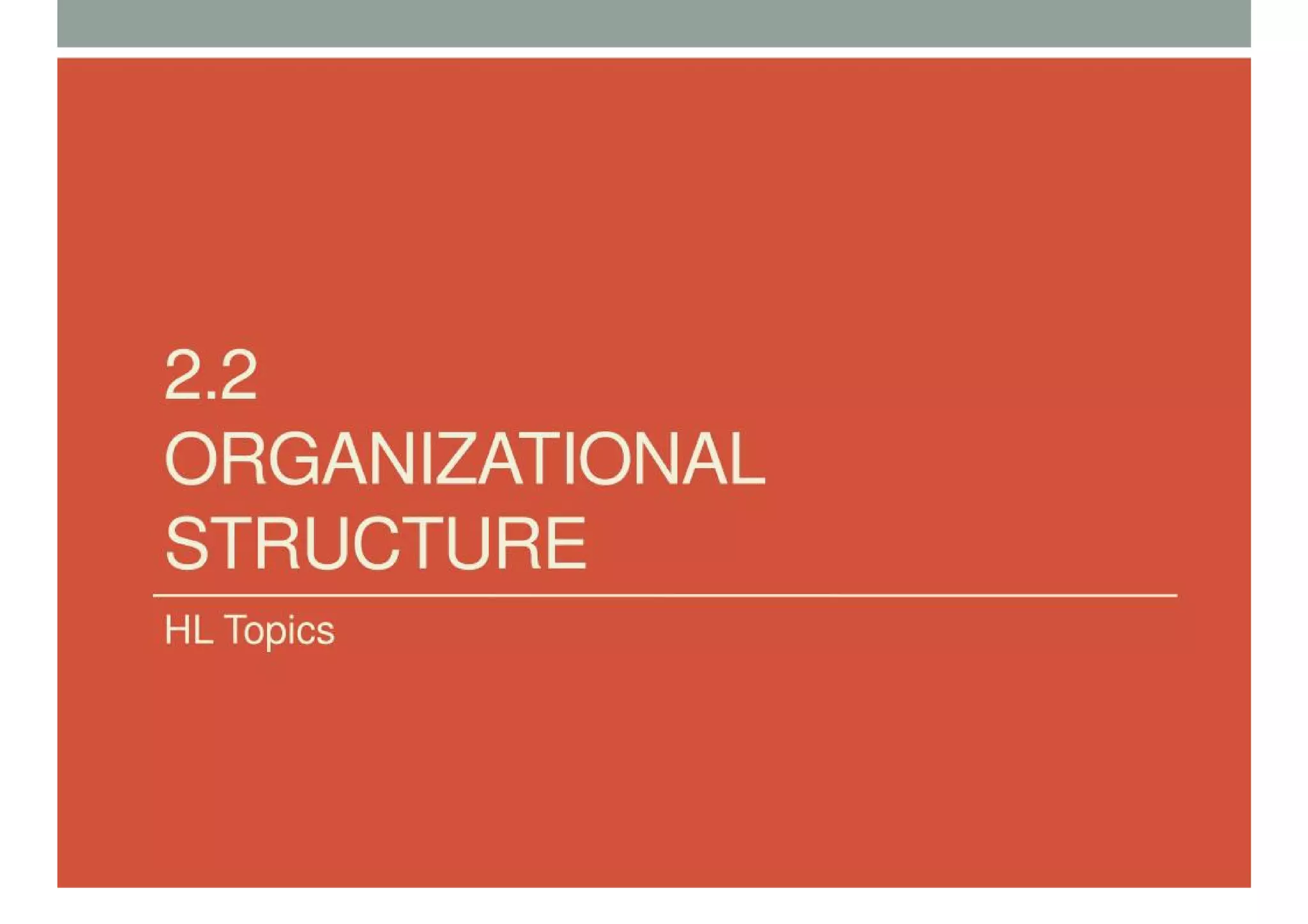Organizational Structure