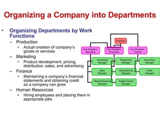 Department Types Organizational Structure | PPT