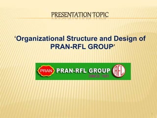 PRESENTATIONTOPIC
‘Organizational Structure and Design of
PRAN-RFL GROUP’
1
 
