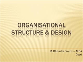 S.Chandramouli – MBA
Dept
 