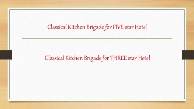 Kitchen Organization Chart Of 5 Star Hotel