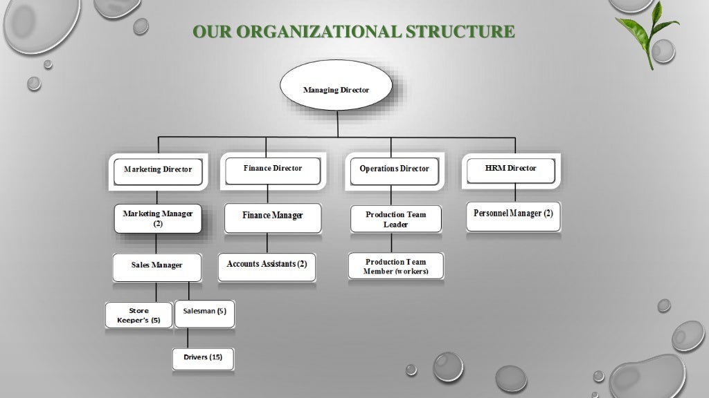 Organizational structure of a tea company