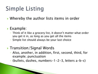 Organizational text patterns, part 2 | PPTX