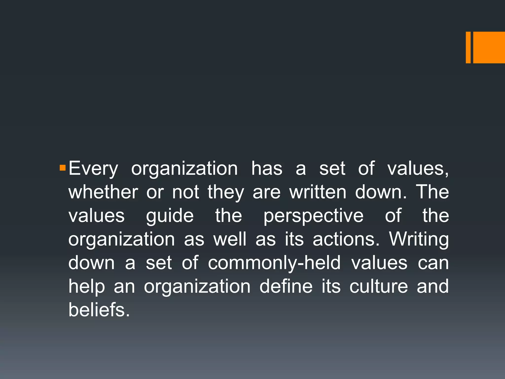 Organizational values, vision & mission | PPTX