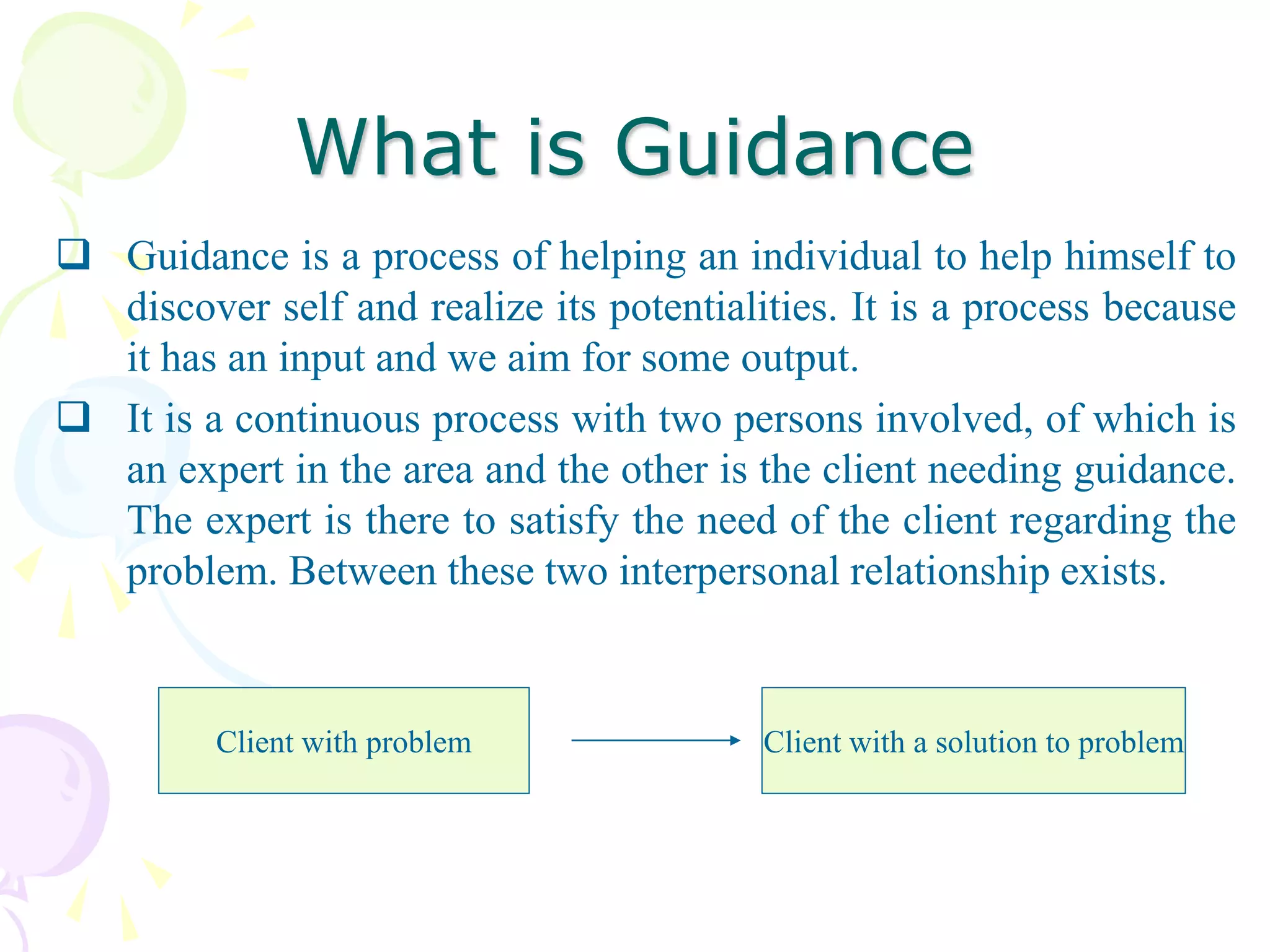 Guidance-need ,meaning, nature and principles