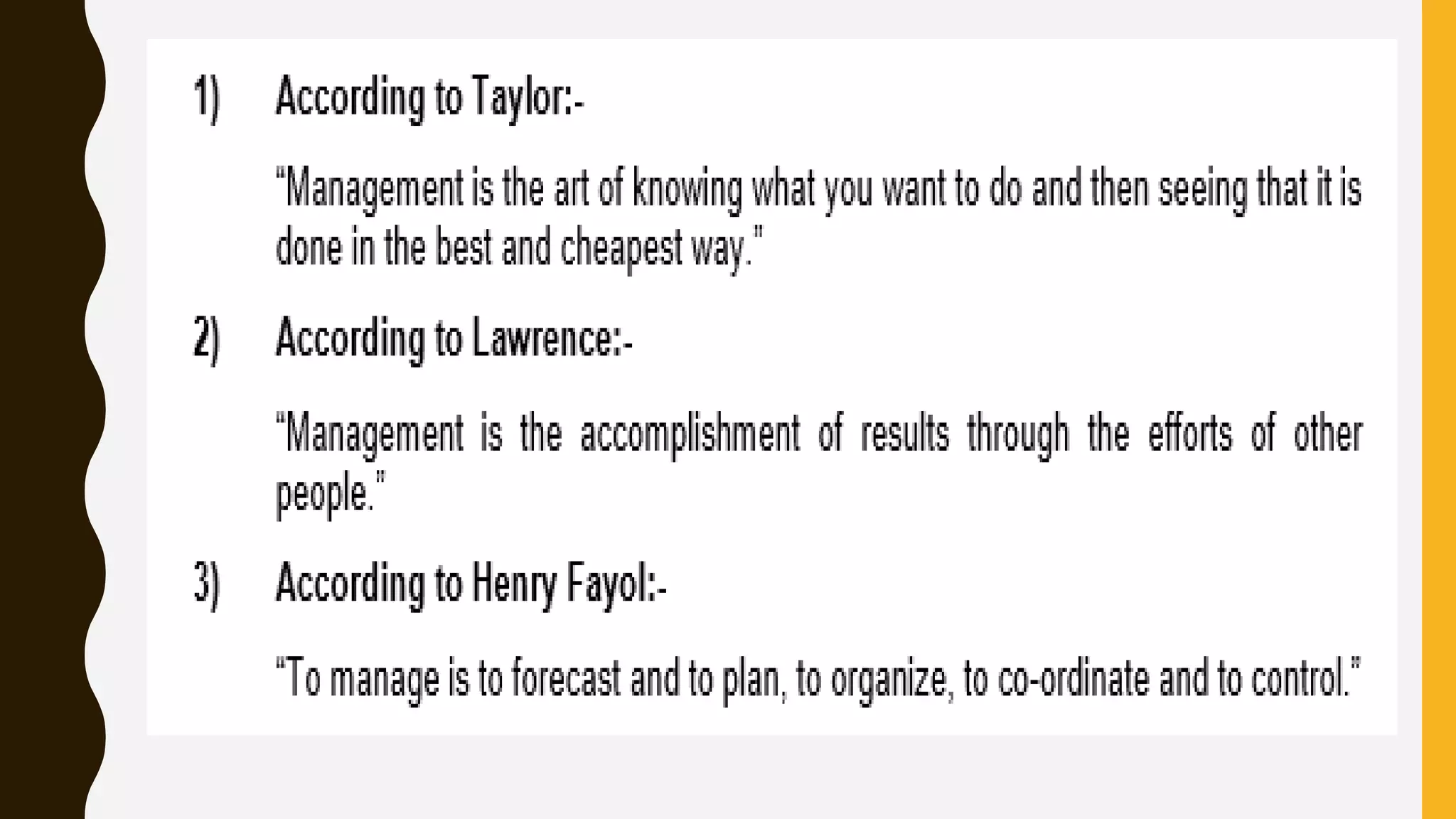 Organization and management 1