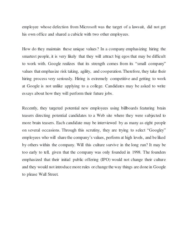 google essays