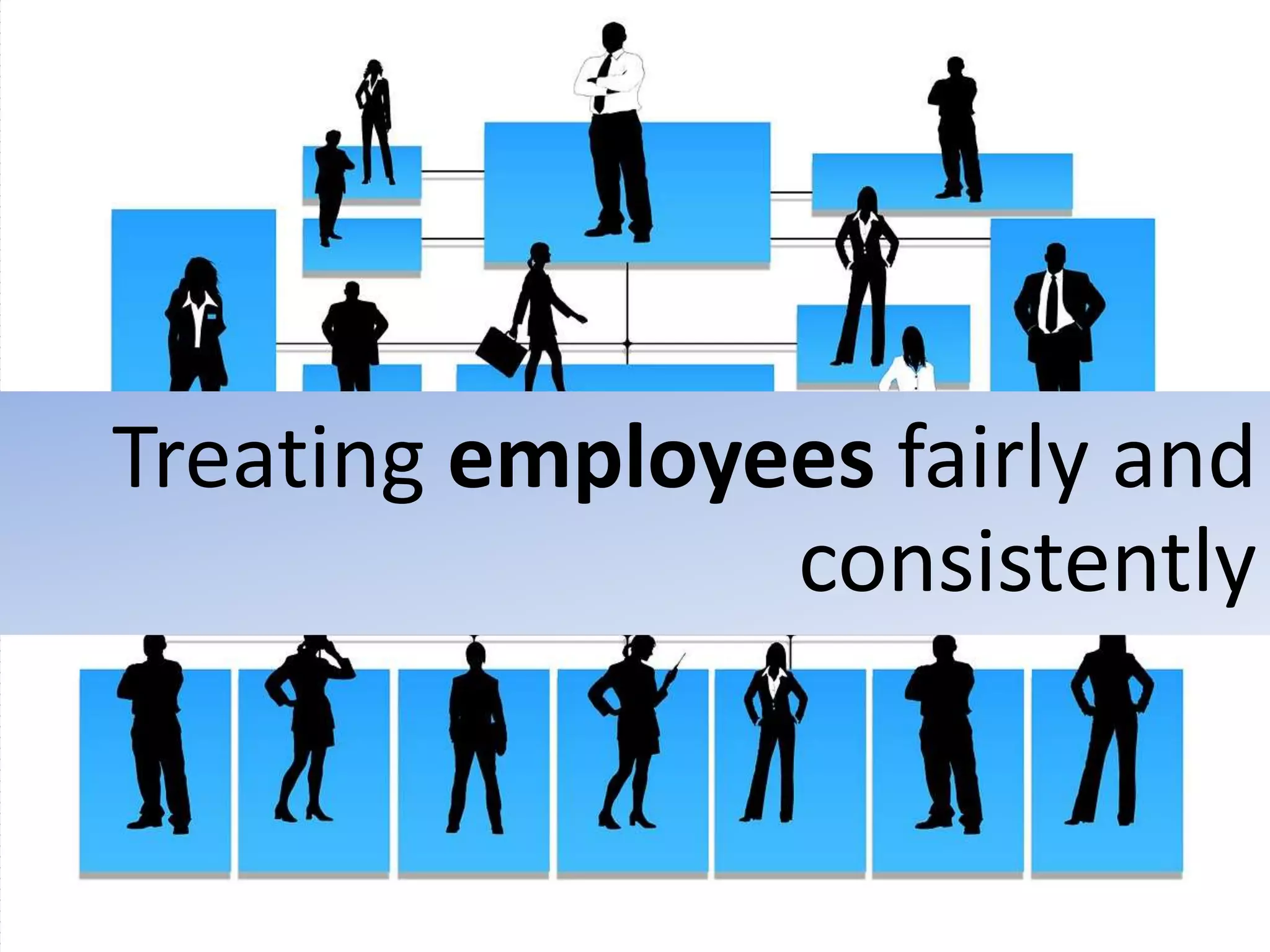 Treating employees fairly and
consistently