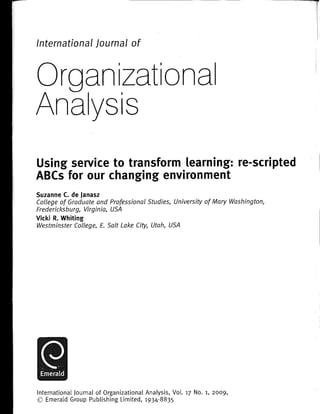Organizationl analysis   using service to transform learning
