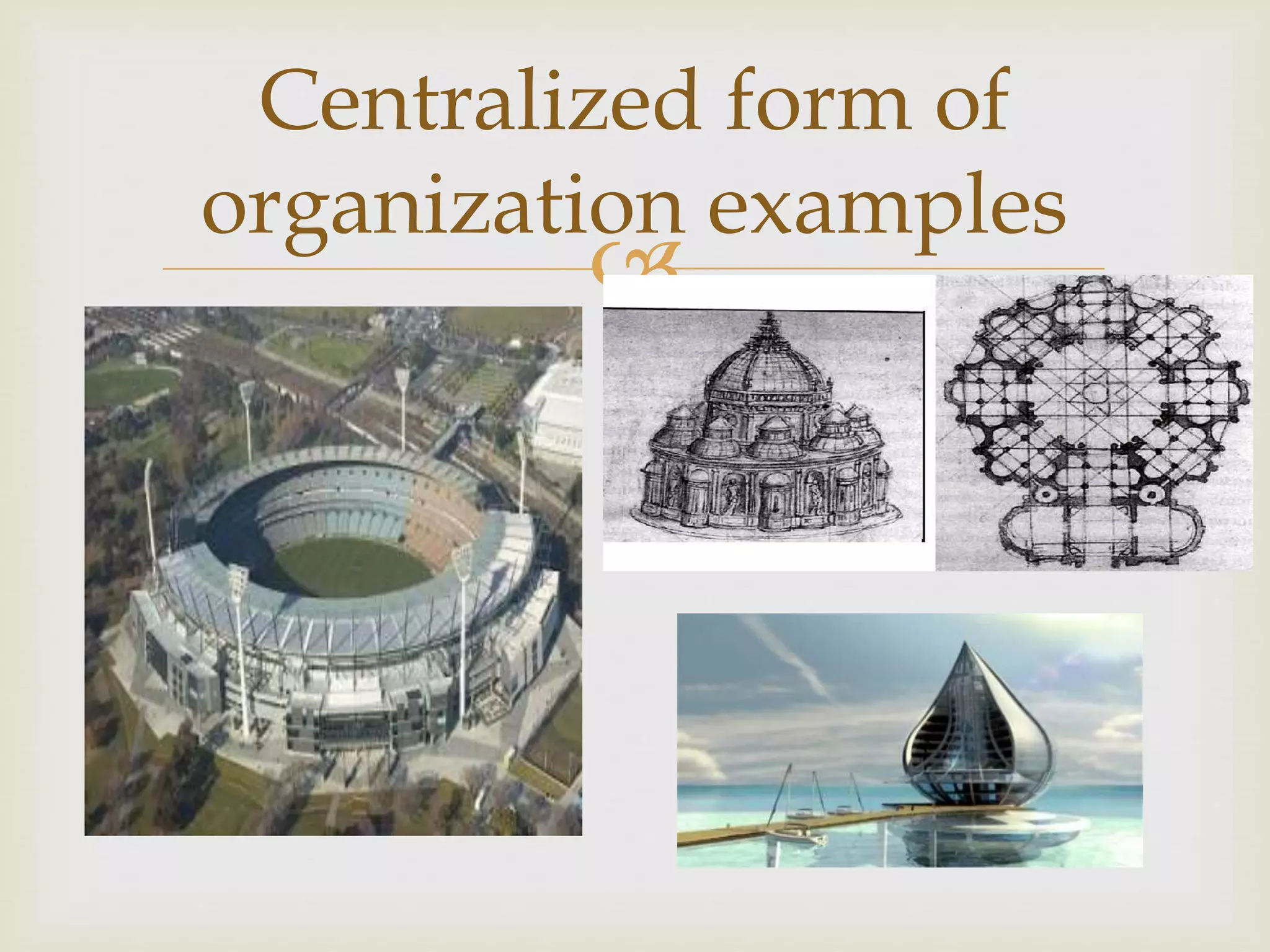 
Centralized form of
organization examples
 