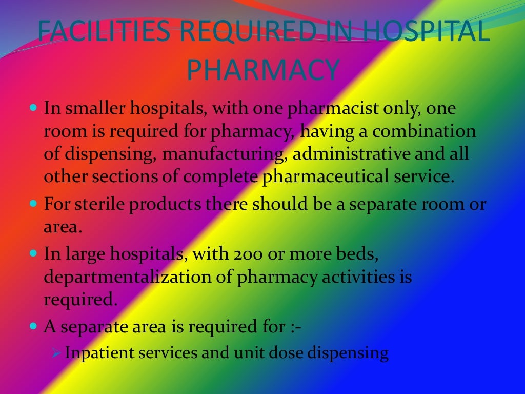 Organization of hospital pharmacy slides.
