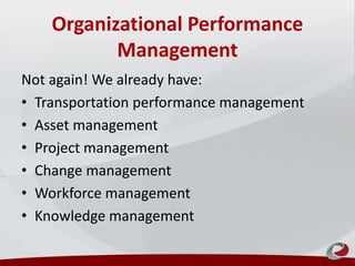 Organization performance management - Key questions and current ...